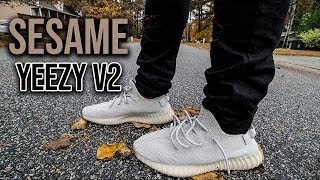 Adidas Yeezy 350 V2 Sesame Review And On Foot - YouTube