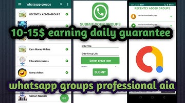 Dynamic whatsapp groups #aiafile | Daily 10-15$ #earning my 100% guarantee