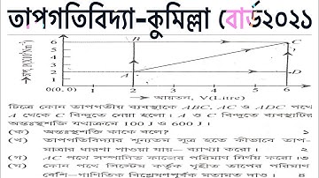 তাপগতিবিদ্যা কুমিল্লা বোর্ড ২০২১ || HSC Physics 2nd Paper 1st Chapter Board question solution ||