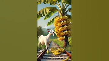 Once upon a time,a clever goat planted a banana tree on a railway track😭 #ai #Indian #shorts #viral