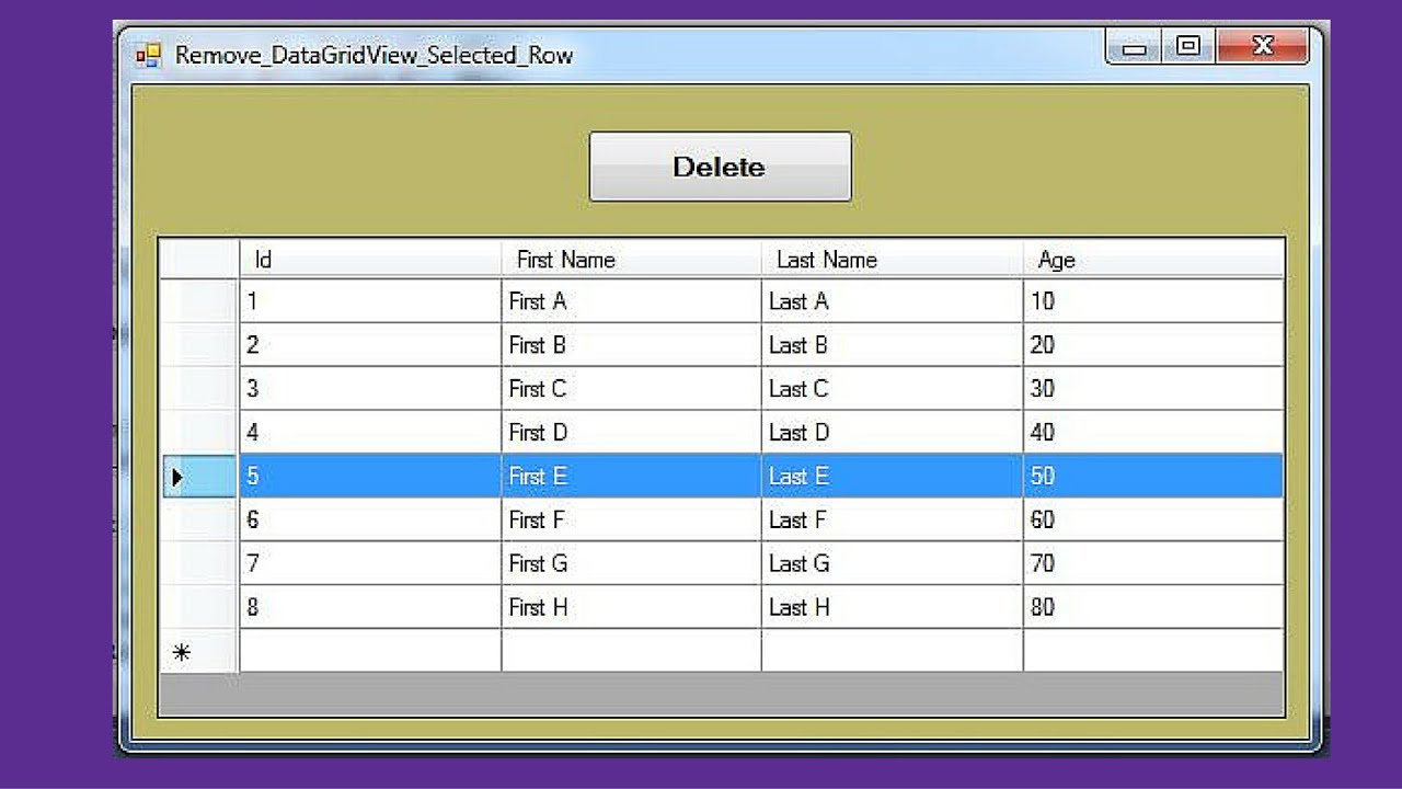 Datagridview Cell Click Event C How To Delete Selected Datagridview