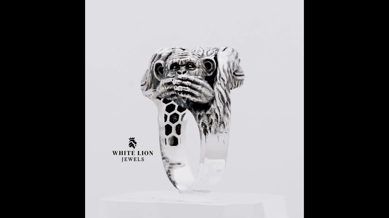 Wise Monkeys 925 Sterling Silver Ring - Artisanal Jewelry