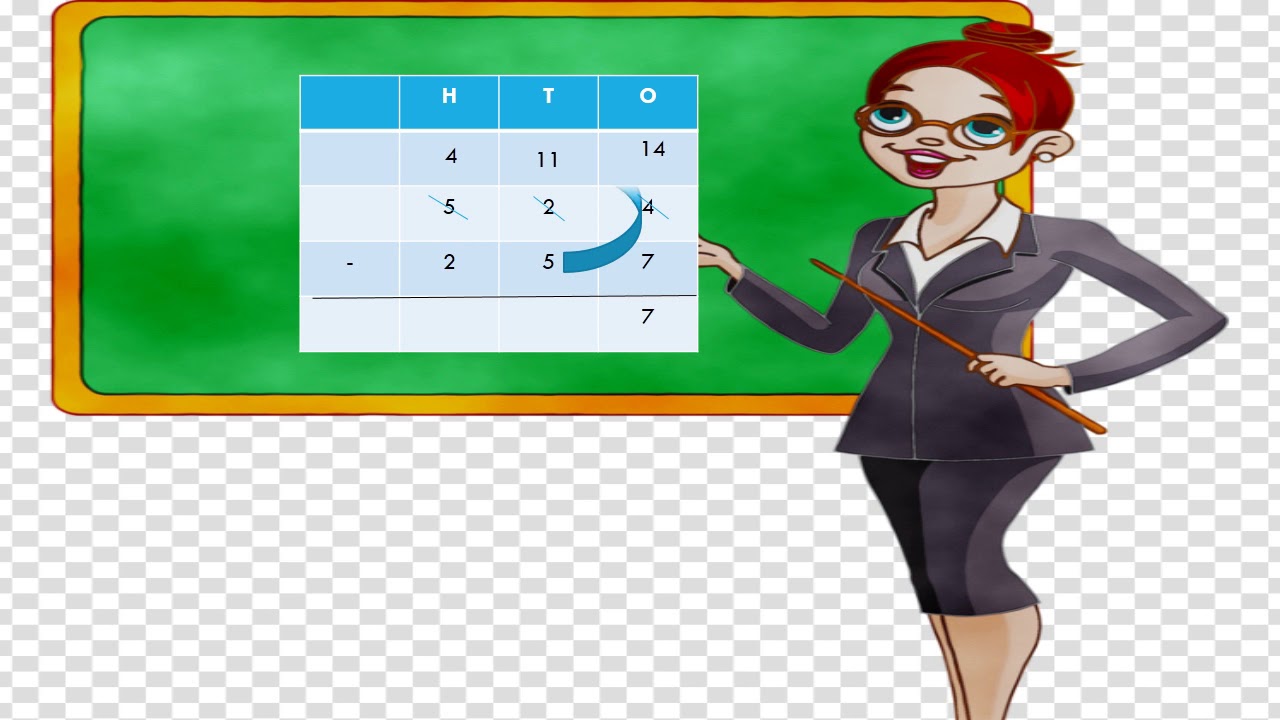 SUBTRACTION Three digits with borrowing - YouTube