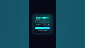 Futuristic Neon Login Form with Glowing Effects | HTML & CSS Magic |#loginform #shorts #coding #css