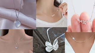 Cute silver pendants | Light weight silver chain | Daily wear pendant/locket designs for girls/women