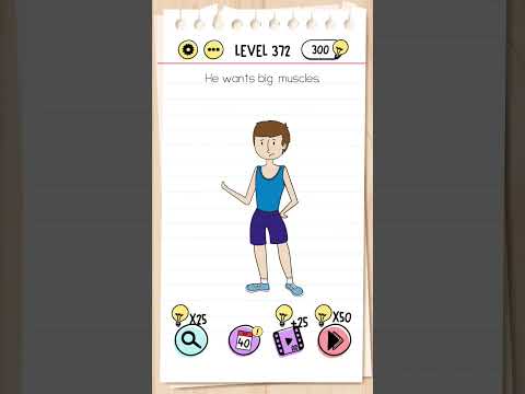 Braintest Level 372. Walkthrough solutions. He wants big muscles.#gaming #braintest #games #shorts