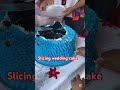 Slicing wedding cake 🎂 #shortvideo #shots #viralshorts #trending