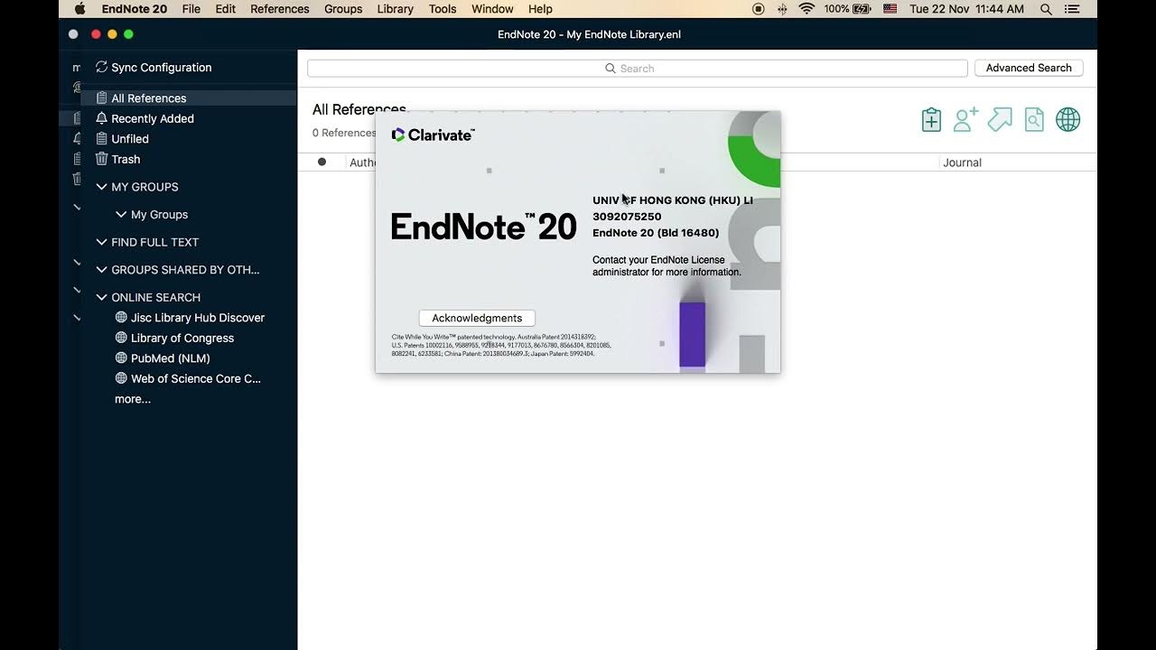 Installing and using the registered version of endnote 20 for mac and