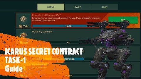 WAR ROBOTS MERCENARY TOWN EVENT || ICARUS SECRET CONTRACT || TASK-1 || GUIDE