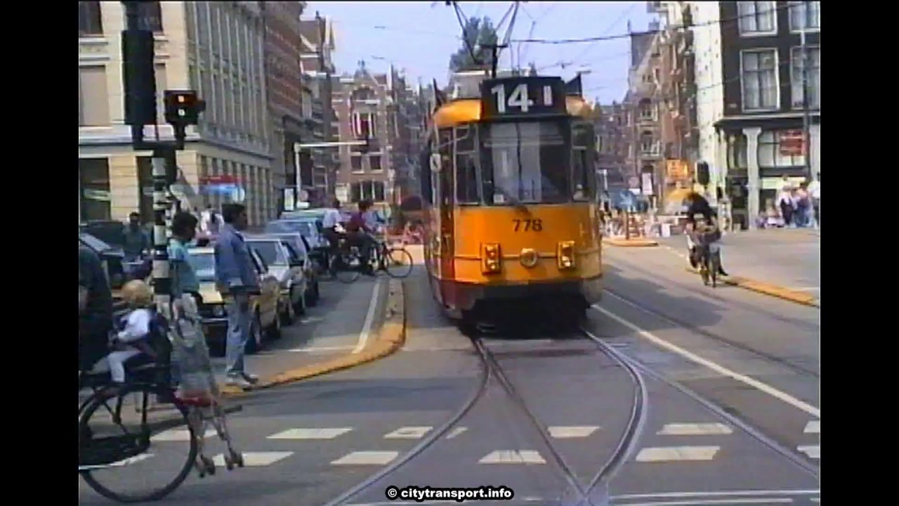1990s Amsterdam Trams & Cyclists