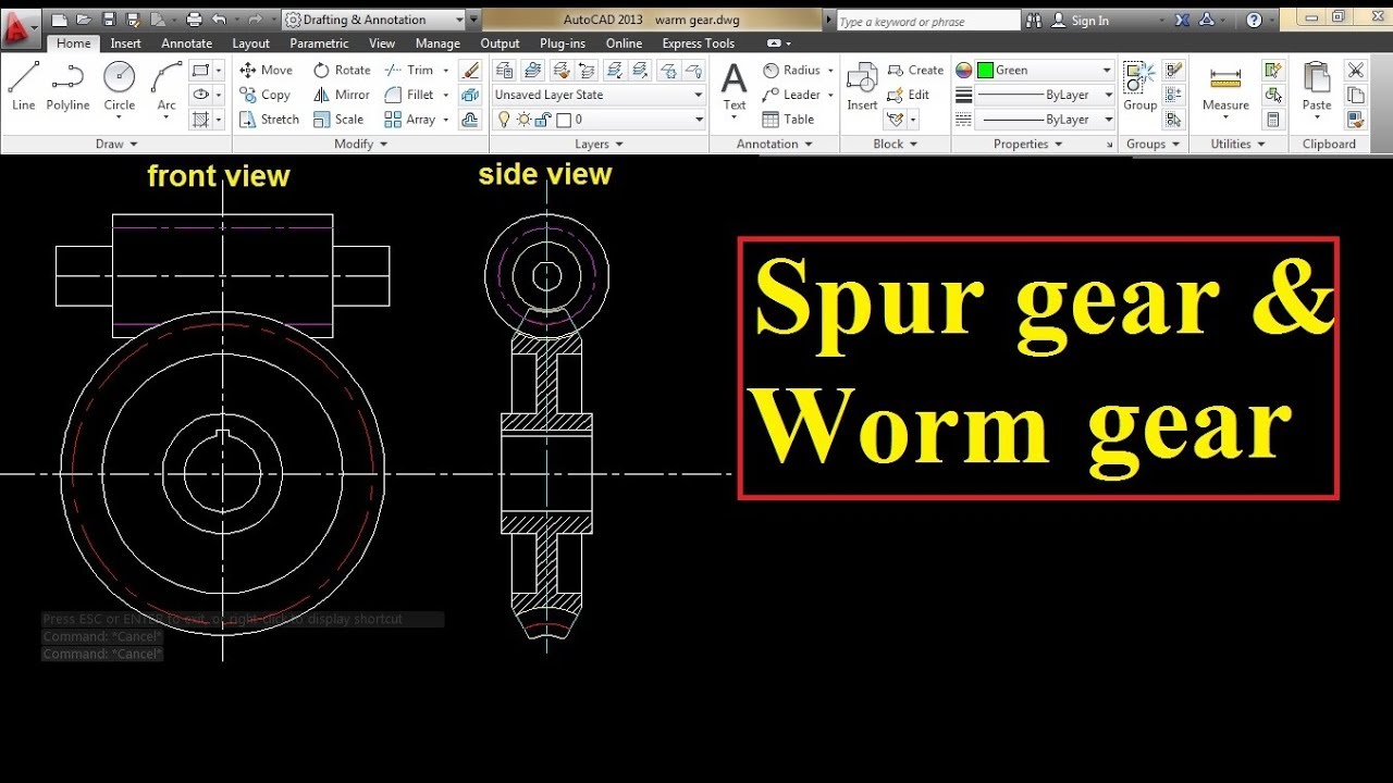 Drawing of spur gear in autocad ivbermo