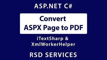 Convert ASPX Page to PDF in ASP.NET C#