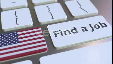FIND A JOB Text and Flag of the United States on the Keyboard | Motion Graphics - Envato elements