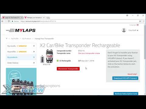 How to activate and renew your MyLaps X2 Transponder