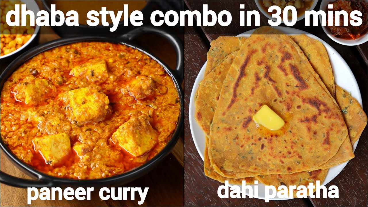 dahi paratha & paneer curry combo | dahi roti & paneer gravy combo | dahi chapati & paneer sabji | Hebbar | Hebbars Kitchen
