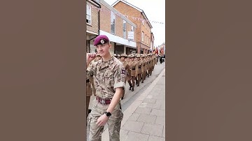 British army Gurkha regiment marching through Woodbridge #shortvideo #army