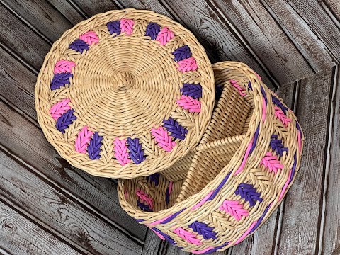 Шкатулка с узором Вышивка Basket with embroidery pattern Cesta con patrón de bordado