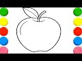 Cute Apple Drawing, Painting &amp; Coloring For Kids and Toddlers_ Child Art  @AbhinavDrawingarts🍎🍏🍒🍓🥭