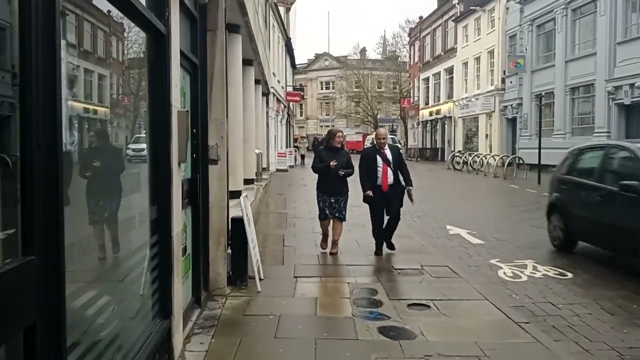 Ipswich town centre - pedestrian area. Old town hall & Post Office. The Willis building.