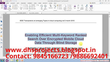 Enabling Efficient Multi Keyword Ranked Search Encrypted Mobile Cloud Data through Blind Storage