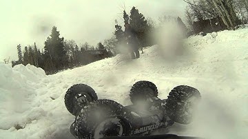 Slash 4x4 and stampede 4x4 on board snow bash