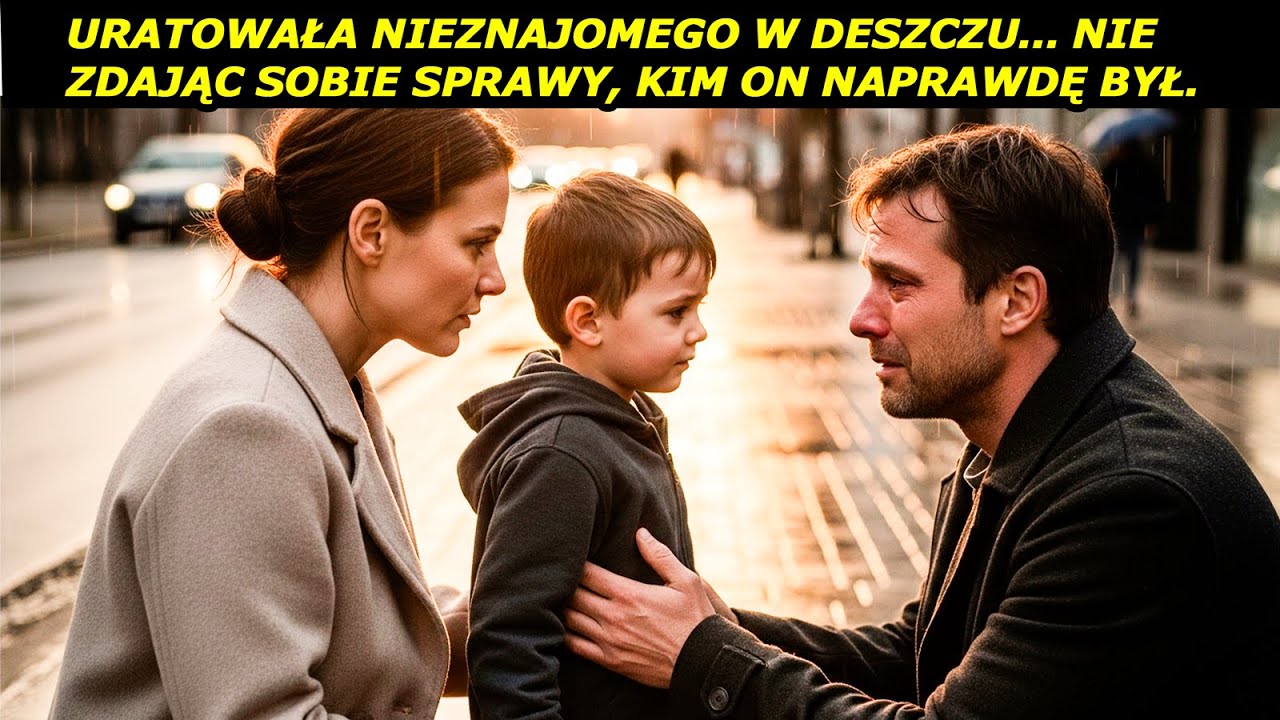 Uratowała nieznajomego w deszczu… nie zdając sobie sprawy, kim on naprawdę był.