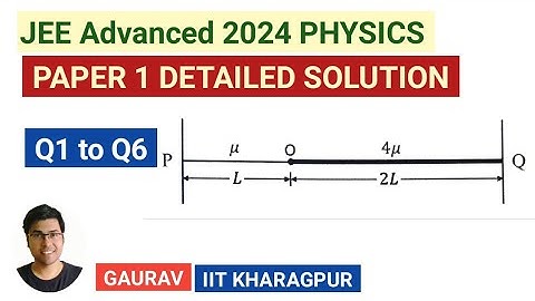 JEE ADVANCED 2024  PHYSICS PAPER 1 DETAILED SOLUTION ||  Q1 to Q6