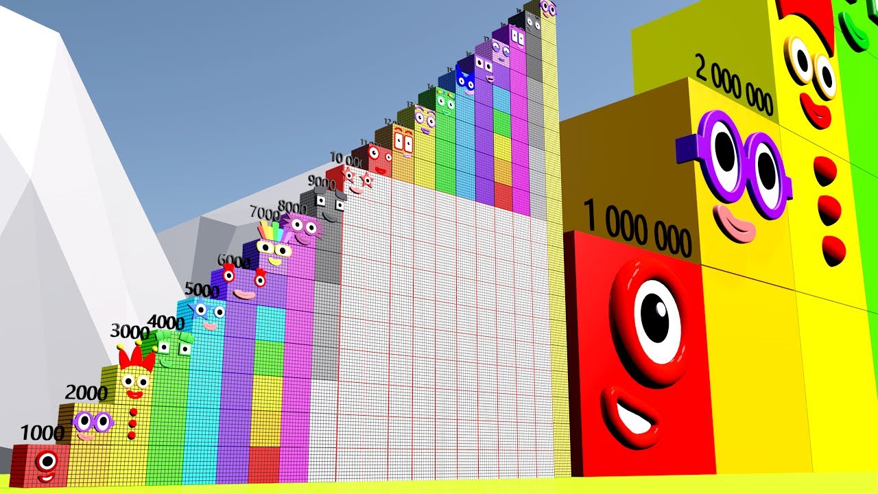 Numberblocks Step Squad 1000 To 20 Million Biggest Standing Tall Number