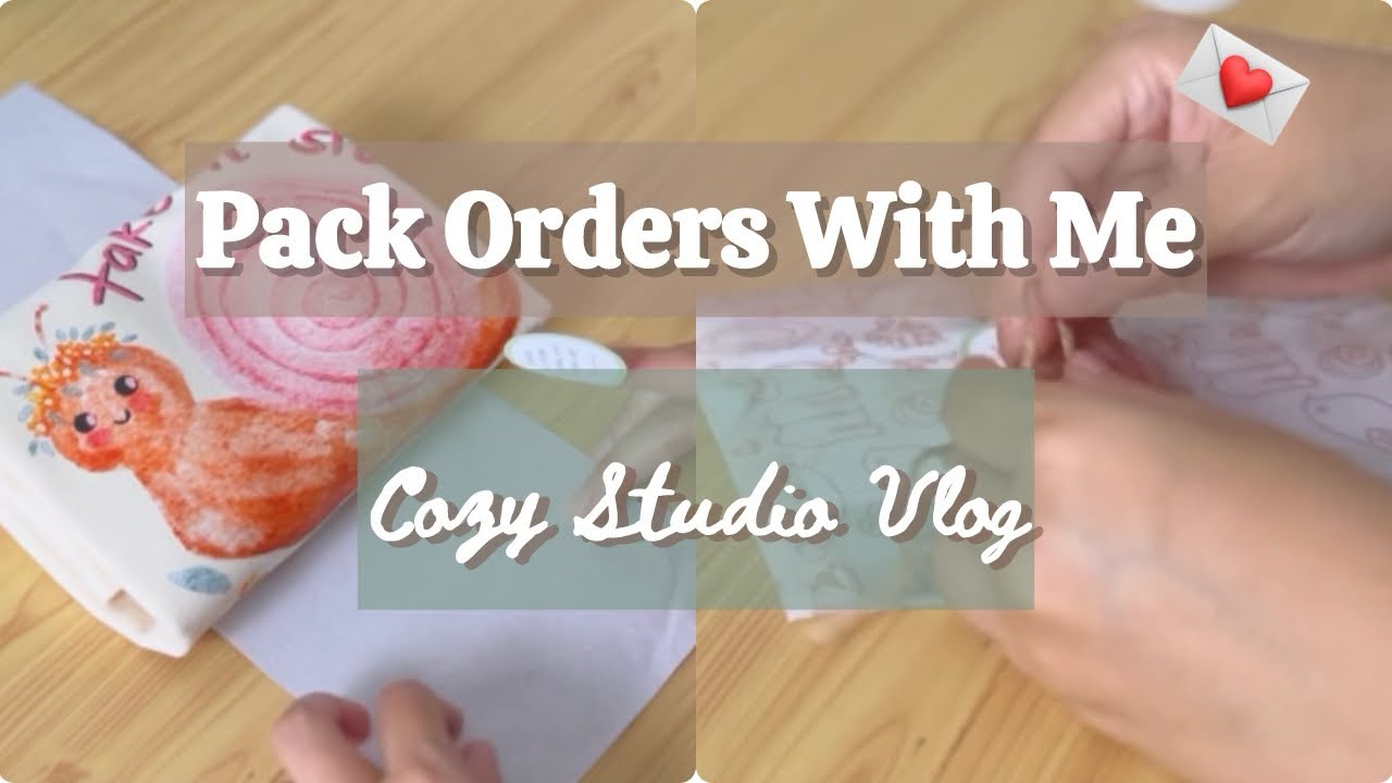 Pack Etsy Orders With Me | Studio Vlog | Cozy Packaging & Order Prep