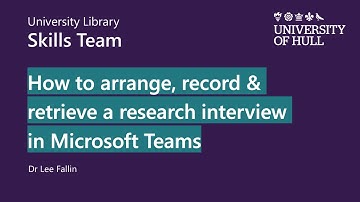 How to conduct a research interview in Microsoft Teams