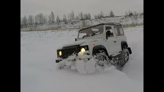 Land Rover defender 90 тест rc4wd 1.9” Goodyear wrangler duratrac в снегу/ Winter tires test