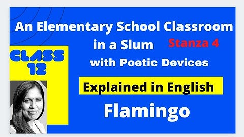 An Elementary School Classroom in a Slum | Poetic Devices stanza 4 Flamingo Explained in English