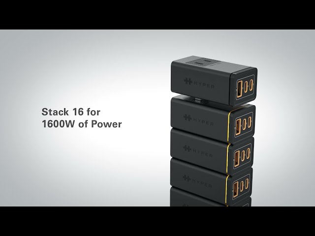 Sạc đa cổng siêu nhỏ HyperJuice Stackable GaN 100W USB-C Charger 100W 3C1A, PD/PPS/QC3.0