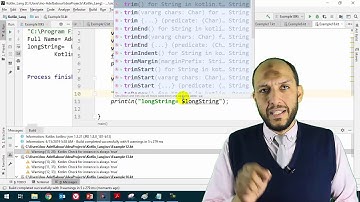 17 Android Kotlin   Data Types   String and long String   Multiline and Trim