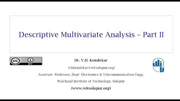 Descriptive Multivariate Analysis – Part II