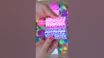 Inside Out 2 Slime mixing #satisfyingslime #mixingmakeup #clayslime #smoothslime #foamballs #asmr