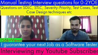 Software Testing Mock Interview for 02 YOE Candidate | Manual Testing mock Interview | QA