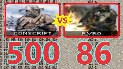 Conscripts vs Pyro - Same Cost - Red Alert 2 Mental Omega