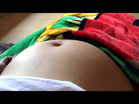 Baby dances inside mother's pregnant belly