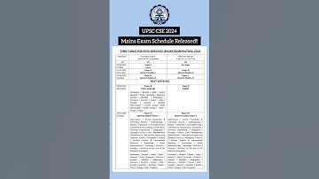 UPSC CSE 2024 Mains Exam Schedule Released... #upsc #upsccse #ias  #upscmains #shorts #shortsvideo