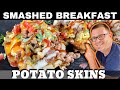 Smashed breakfast potato skins