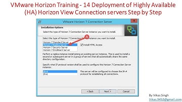 VMware Horizon Training | 14 - Deployment of Highly Available (HA) Horizon View Connection Servers