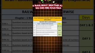 Railway Maths 60 Days Plan | Kiran Publication Book 📚 | NTPC, ALP, Group D, JE, Technician, RPF 2026