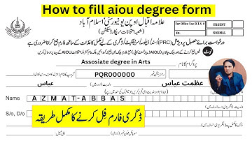 how to fill aiou degree form | degree apply method step step guide  #AIOU 2025