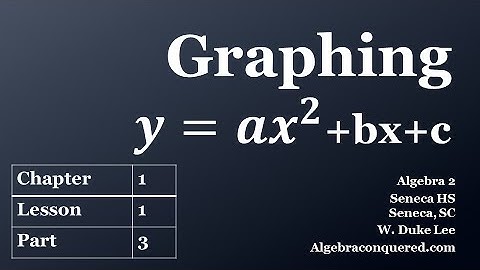 Graph Quadratics in Standard Form - Algebra 2   Lesson 1 1 Part 3
