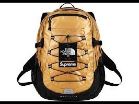 SUPREME X THE NORTH FACE METALLIC GOLD BOREALIS BACKPACK - YouTube