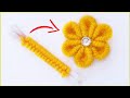 Amazing Woolen Craft Ideas with Cotton Buds - Easy Woolen Flower Making - Hand Embroidery Flower