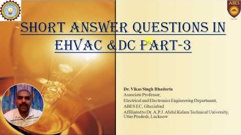Short Answer Questions in EHVAC Part-3