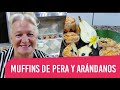 Muffins saborizados de Pera y Arándanos caseros! Mirta Carabajal