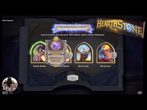 I test the character Tamsin Roame in the battleground mode on Hearthstone